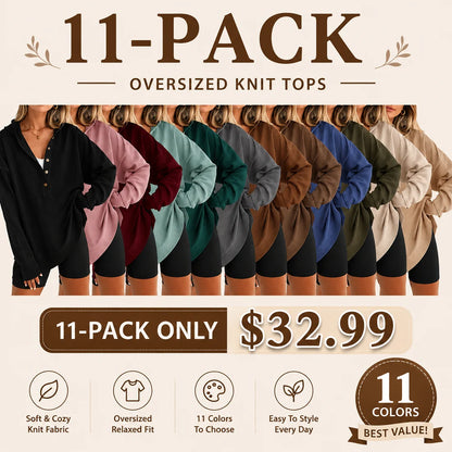Women's Oversized   Button V-Neck Hoodie   Sweatshirt Long Sleeve   Side Slit Casual Fall   Pullover Top