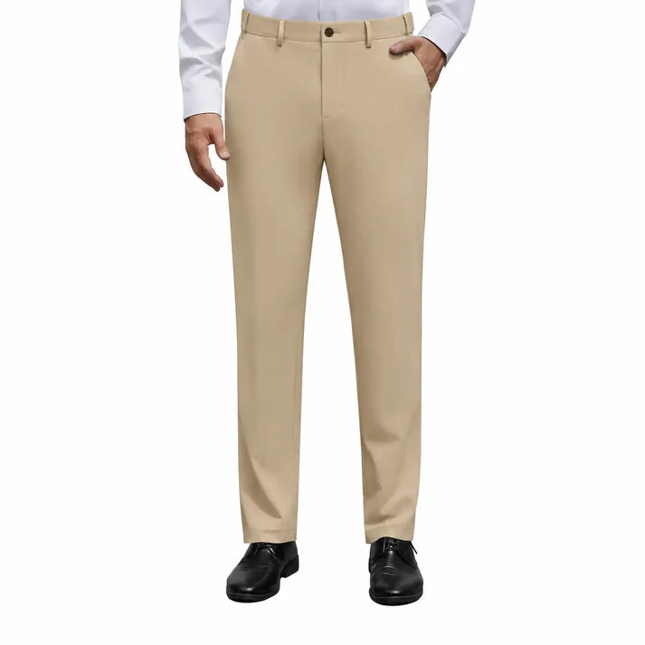 Men's Stretch Dress   Pants – No Iron, Wrinkle-   Resistant Business   Casual Golf Pants with   Expandable Waist