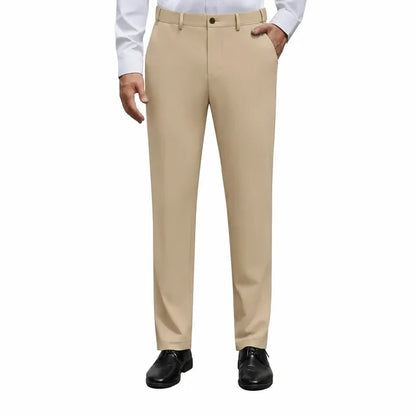 Men's Stretch Dress   Pants – No Iron, Wrinkle-   Resistant Business   Casual Golf Pants with   Expandable Waist