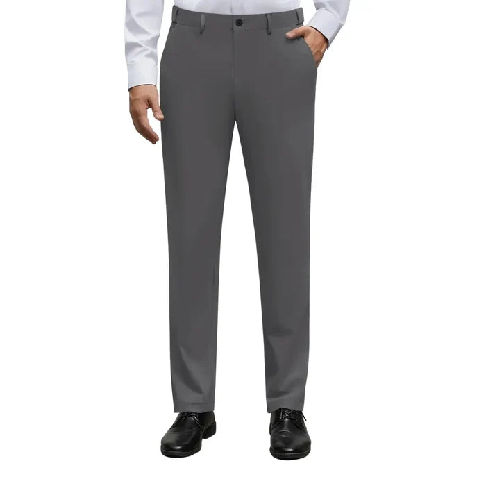 Men's Stretch Dress   Pants – No Iron, Wrinkle-   Resistant Business   Casual Golf Pants with   Expandable Waist